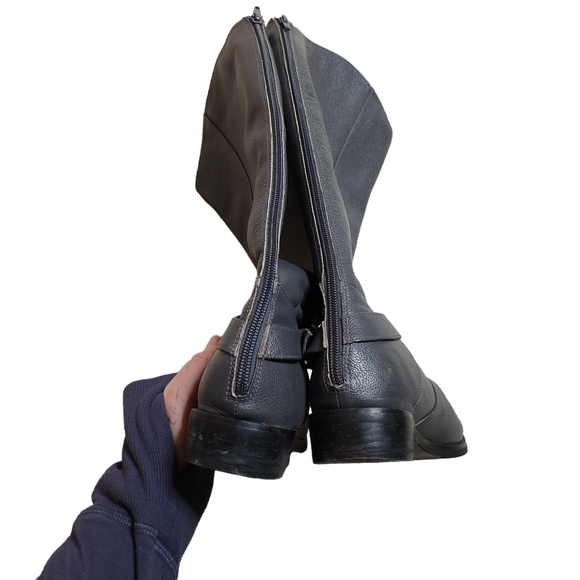 Gabriella Rocha Women's Gray Zip Up Knee High Leather Boots Size 8.5 - Picture 4 of 7